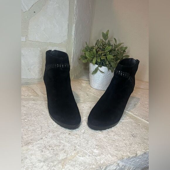 Johnston & Murphy Women Black Suede Ankle Boots - New Size 8 - Picture 3 of 10